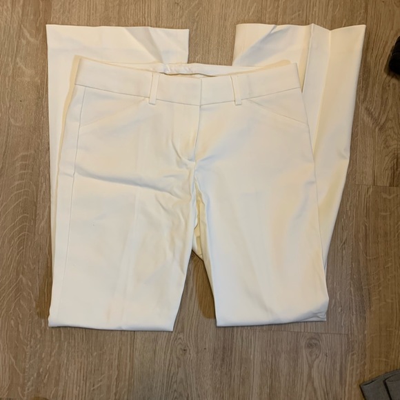 Theory cotton cream stretch pants. - Picture 5 of 8